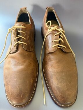 Men's Aston Grey Brown Leather Casual Dress Shoes - Size 12